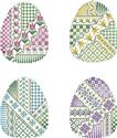 Pattern, Crazy Easter Eggs Ornaments by Kitty & Me Designs