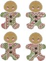 Pattern, Crazy Gingerbread Men Ornaments by Kitty & Me Designs