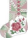 Pattern, Crazy Rose Christmas Stocking by Kitty & Me Designs