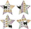 Pattern, Crazy Halloween Stars Ornaments by Kitty & Me Designs