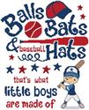 Pattern, Balls Bats & Baseball Hats That's What Little Boys Are Made Of by Cross Stitch Wonders