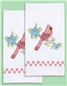 Stamped Stitchable, Cardinal Hand Towel by Jack Dempsey