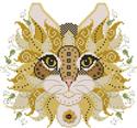 Pattern, Colorful Cats Sunflower by Kitty & Me Designs