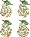 Pattern, Crazy Pears Ornaments by Kitty & Me Designs