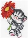 Kit, Red Daisy Cat by Design Works