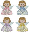 Pattern, Crazy Angels Ornaments by Kitty & Me Designs