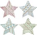 Pattern, Crazy Christmas Stars Ornaments by Kitty & Me Designs