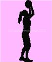 Pattern, Female Basketball Player Silhouette #1 by Stitchnmomma