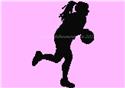 Pattern, Female Basketball Player Silhouette #2 by Stitchnmomma