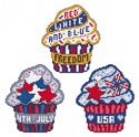 Pattern, Patriotic Cupcakes Trio by Cross Stitch Wonders