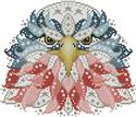 Pattern, Colorful Eagle Old Glory by Kitty & Me Designs
