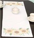 Stamped Stitchable, Golden Sunflowers Table Runner by Jack Dempsey
