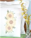 Stamped Stitchable, Golden Sunflowers (Perle Edge Pillowcase) by Jack Dempsey