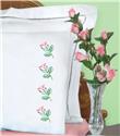 Stamped Stitchable, Rose Buds (Perle Edge Pillowcase) by Jack Dempsey