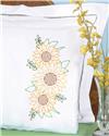 Stamped Stitchable, Golden Sunflowers (Lace Edge Pillowcase) by Jack Dempsey