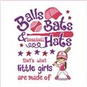 Pattern, Balls Bats & Baseball Hats That's What Little Girls Are Made Of by Cross Stitch Wonders