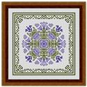 Pattern, July Hearts Square with Bellflowers by Happiness is Heartmade