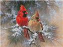 Cardinals in a Christmas Tree