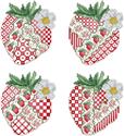 Pattern, Crazy Strawberries Ornaments by Kitty & Me Designs