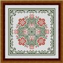 Pattern, November Hearts Square with Pansies by Happiness is Heartmade