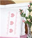 Stamped Stitchable, Cross-Stitch Hearts & Lace (Perle Edge Pillowcase) by Jack Dempsey