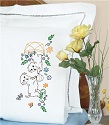 Stamped Stitchable, Puppies (Perle Edge Pillowcase) by Jack Dempsey