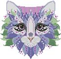 Pattern, Colorful Cats Violet by Kitty & Me Designs