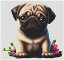 Pug and Flowers