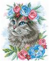 Kit, Cat In Flowers by Riolis