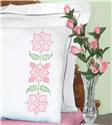 Stamped Stitchable, Cross-Stitch Pretty In Pink (Perle Edge Pillowcase) by Jack Dempsey