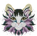 Pattern, Colorful Cats Merlin by Kitty & Me Designs