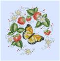 Pattern, Strawberries And Butterly by Kitty & Me Designs