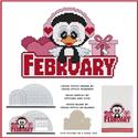 Pattern, Monthly Penguin - February by Cross Stitch Wonders