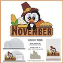 Pattern, Monthly Penguin - November by Cross Stitch Wonders