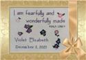 Cross Stitch Patterns, Flower Birth Announcement by Iris Originals