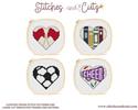 Pattern, LOVE Frame Hearts - Color Guard Reading Soccer Cheering by Stitches and Cutz