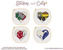 Pattern, LOVE Frame Hearts - Racing Dump Truck Dice Games Fishing by Stitches and Cutz