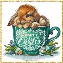 Pattern, Happy Easter Rabbit by Les Petites Croix De Lucie