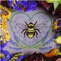 Pattern, Lavender Bee Heart by StitchSprout Cross Stitch