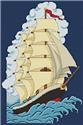Pattern, Vintage Clipper Ship Tattoo by Artists Alley