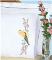 Stamped Stitchable, Finch (Lace Edge Pillowcase) by Jack Dempsey
