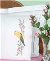 Stamped Stitchable, Finch (Perle Edge Pillowcase) by Jack Dempsey