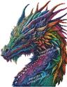 Pattern, Mini Rainbow Dragon - No Background by Artecy Cross Stitch