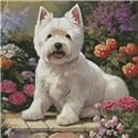 Pattern, Mini West Highland Terrier in a Garden by Artecy Cross Stitch