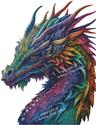 Pattern, Rainbow Dragon - Large - No Background by Artecy Cross Stitch