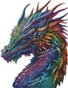 Pattern, Rainbow Dragon - No Background by Artecy Cross Stitch