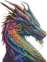 Pattern, Rainbow Dragon 2 - Large - No Background by Artecy Cross Stitch
