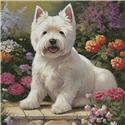 Pattern, West Highland Terrier in a Garden by Artecy Cross Stitch