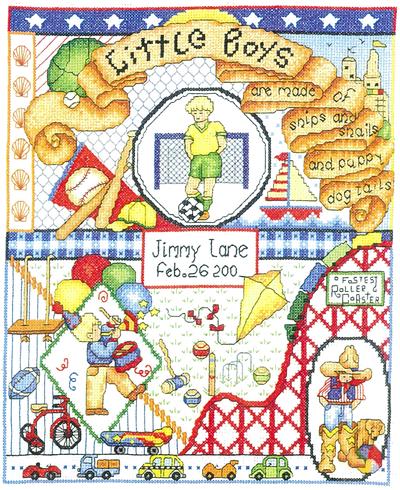Cross Stitch Patterns, Little Boys Are Made Of by Bobbie G Designs