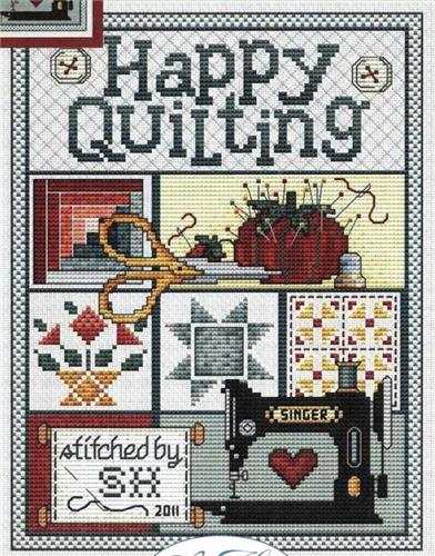 Cross Stitch Patterns, Happy Quilting by Sue Hillis Designs